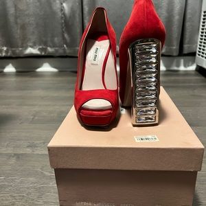 Mui Mui Red Crystal Heel